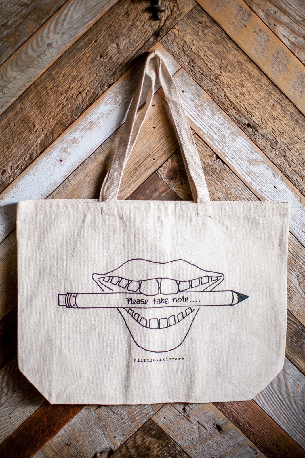 Large 'Please Take Note' tote bag