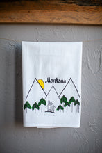 Load image into Gallery viewer, TIE DYE Montana Mountains Tea Towel