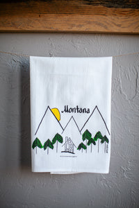 TIE DYE Montana Mountains Tea Towel