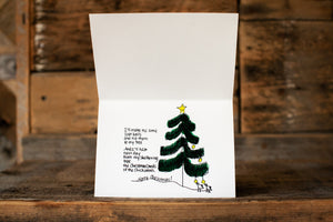 'Christmas carols of the chickadees' greeting card