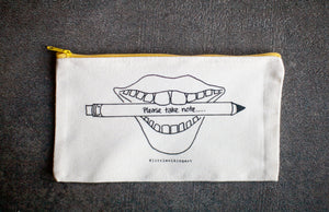 "Please Take Note" Zipper Pouch