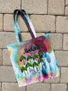 TIE DYE 15"x15" Montana woodsy tote bag