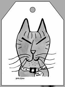 "Grey Cat" Card Tag