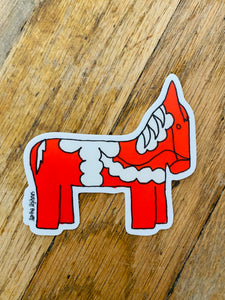 Swedish Dala Horse 3" Sticker