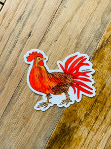 Red Hen + Rooster 3" Stickers