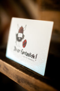 Norwegian :: "Du er fantastisk!" flat, sparkly greeting card