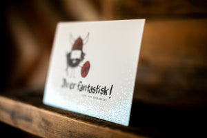 Norwegian :: "Du er fantastisk!" flat, sparkly greeting card