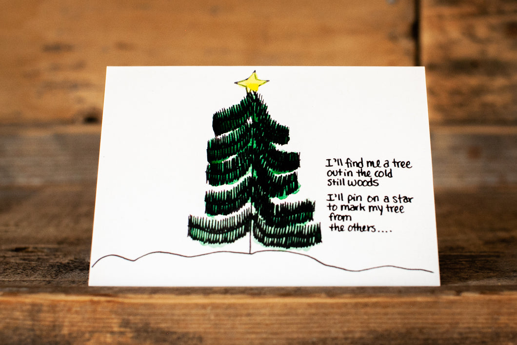 'Christmas carols of the chickadees' greeting card