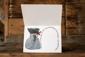 'Tumbling down the chimney' greeting card