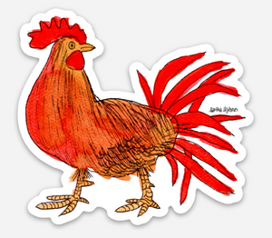 Red Hen + Rooster 3" Stickers