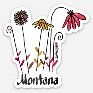 Multicolored Montana Wildflowers 3" Sticker