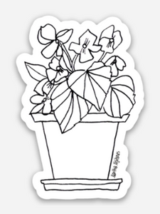 2" violet flower sticker