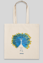 Load image into Gallery viewer, 15&quot;x15&quot; Peacock tote bag
