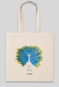 15"x15" Peacock tote bag